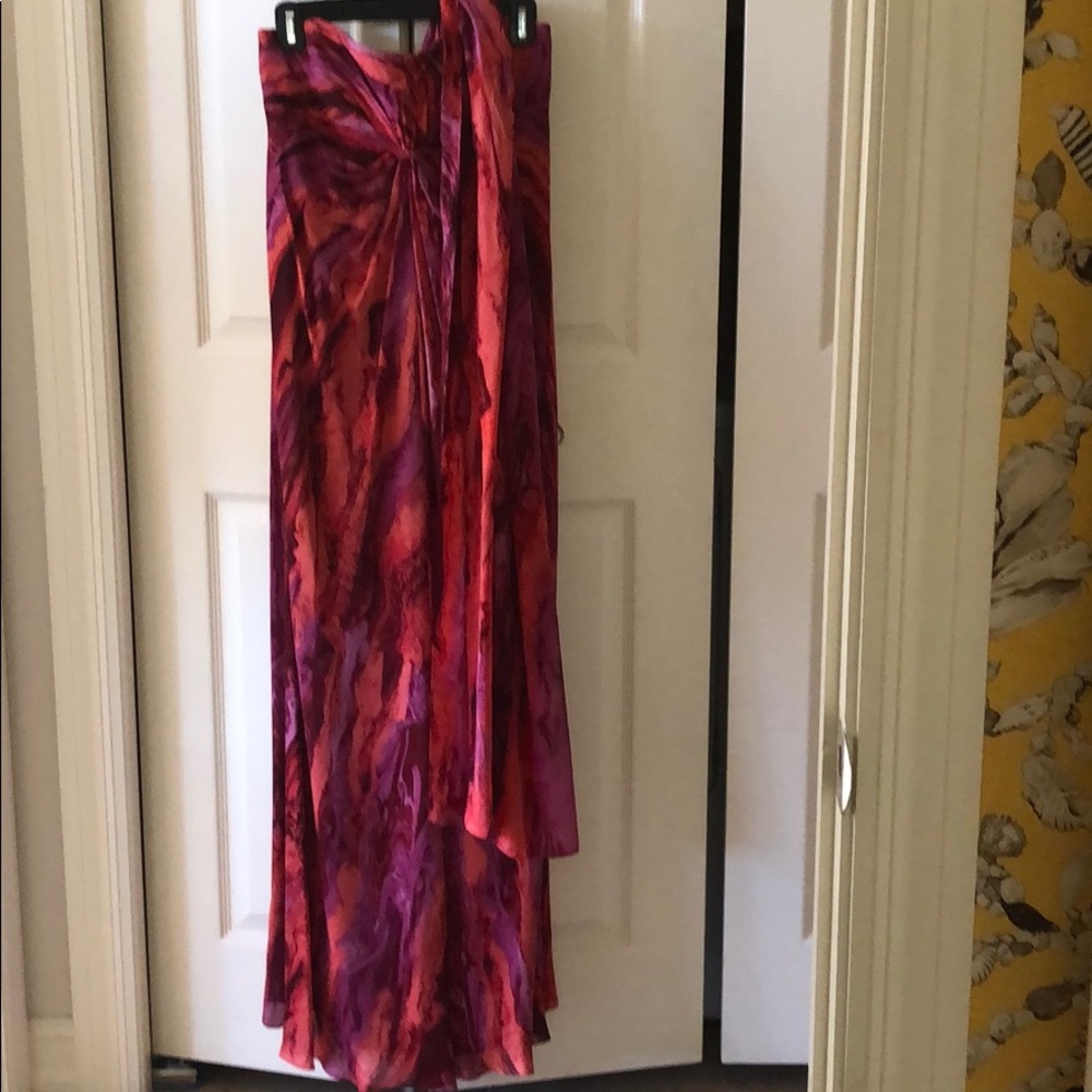 Kay Unger gown strapless with matching scarf
